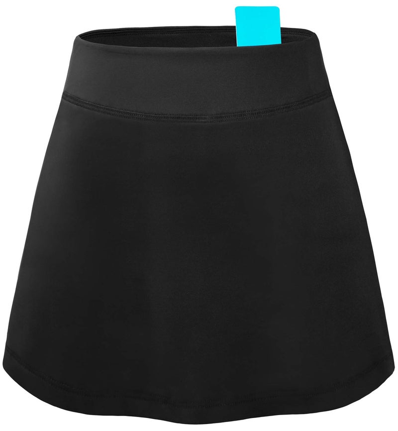 Fulbelle Black Tennis Skirt, Athletic High Waisted Skirts for Women Double Layered Elasitc Waistband Golf Skorts with Pockets Casual Summer Small - Image 5